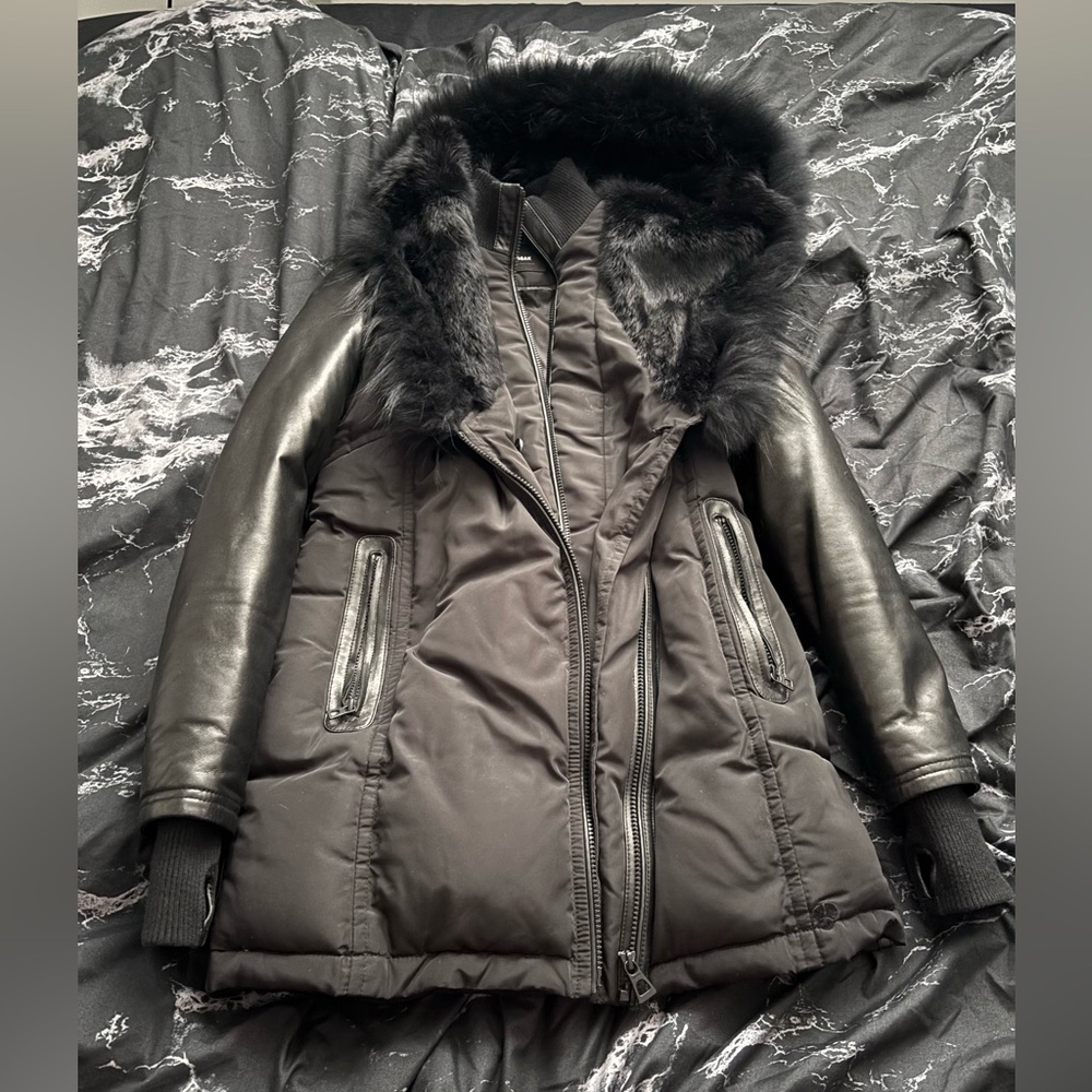 Rudsak Grace Black Leather Winter Jacket